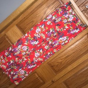 Floral print wide leg trousers